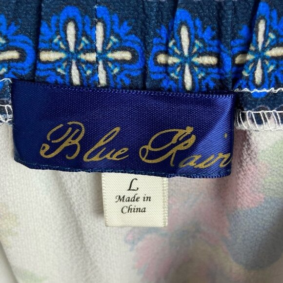 Blue Rain Floral Print Off The Shoulder Ruffle Dress Size‎ Large Bohemian Boho L - Picture 4 of 9